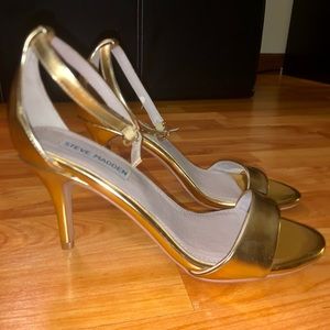 Gold Open-Toe Heels